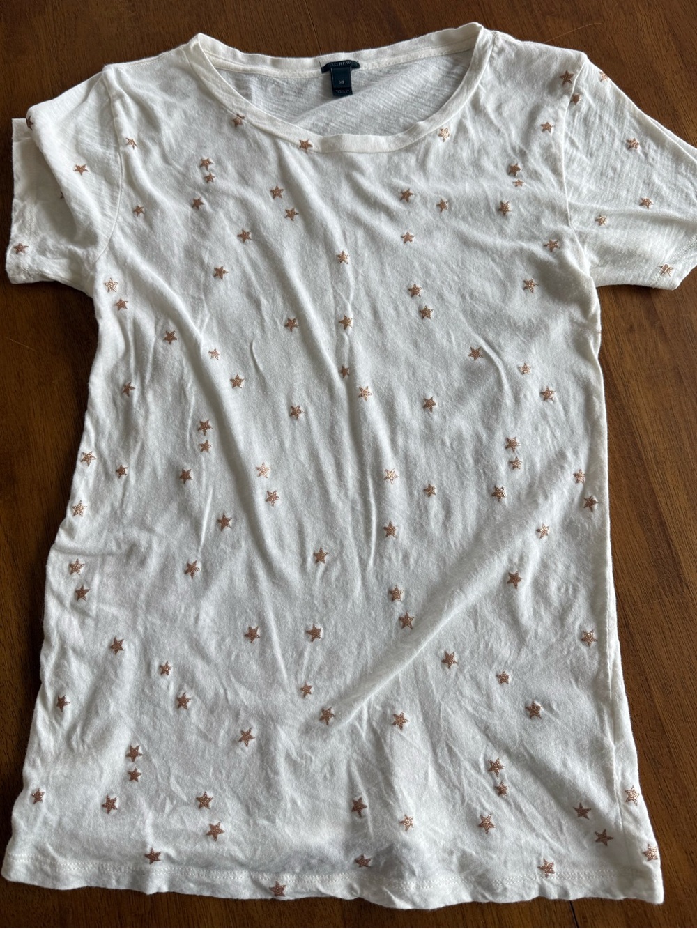 J. Crew White Short-Sleeve Star Print Tee